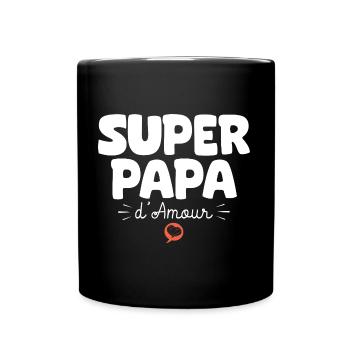 Papa drôle Fête des Pères Super papa d'amour - Mug uni - noir - Devant