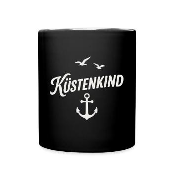 Küstenkind - Tasse einfarbig - Schwarz - Vorne