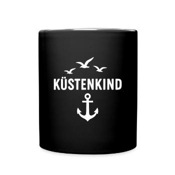 Küstenkind - Tasse einfarbig - Schwarz - Vorne