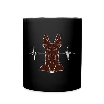 Doberman Heartbeat – Rust Look - Full Colour Mug - black - Front
