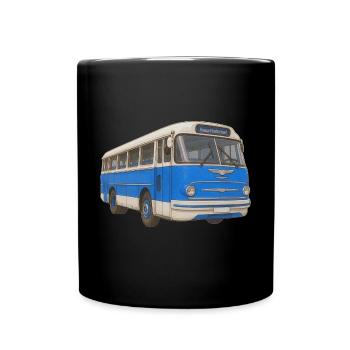 Vieux bus bleu - Mug uni - noir - Devant