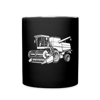 Moissonneuse Field Giant sur pneu - Mug uni - noir - Devant