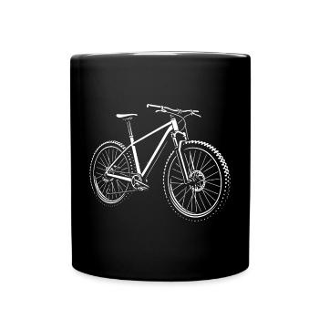 Uphill with pedal power - Full Colour Mug - black - Front