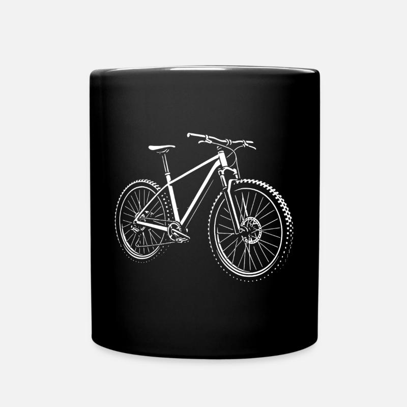 Bergwärts mit Pedalkraft - Tasse einfarbig - Schwarz