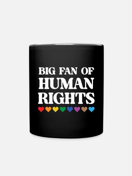 LGBTQ Pride Month - Großer Fan der Menschenrechte - Tasse einfarbig - Schwarz