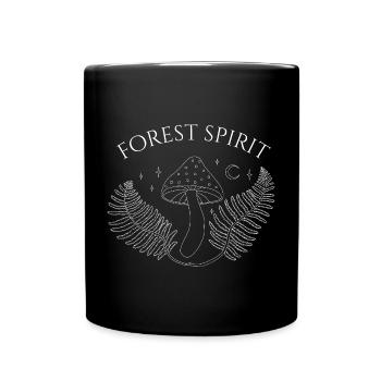 Waldgeist-Pilz-Kunst - Tasse einfarbig - Schwarz - Vorne