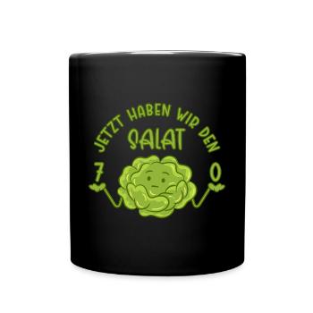 70. Geburtstag - Jetzt haben wir den Salat 70 - Tasse einfarbig - Schwarz - Vorne