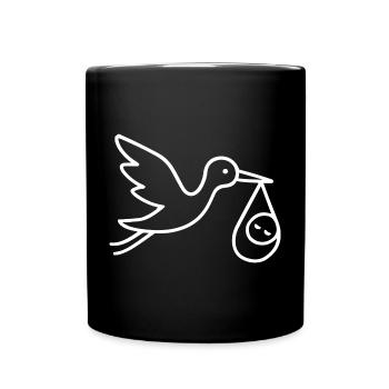 Minimal Baby Arrival - Full Colour Mug - black - Front