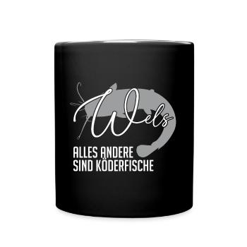 Wels Waller fischen Sportfischen Welsangeln - Tasse einfarbig - Schwarz - Vorne