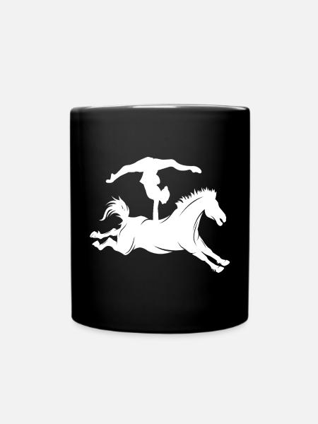 Équitation minimaliste silhouette voltige - Mug uni - noir
