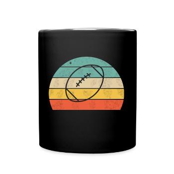Rugby Design – Bal coloré - Mug uni - noir - Devant