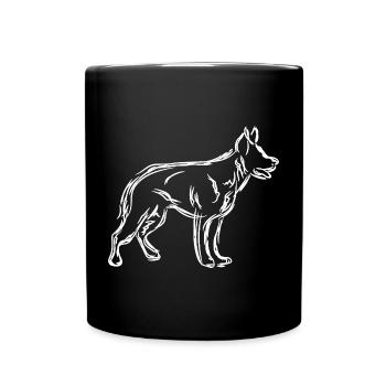 Chien de berger - Mug uni - noir - Devant