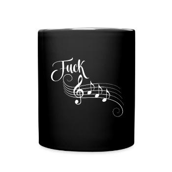 Fuck AFD mit Musik ein Zeichen setzen gegen rechts - Tasse einfarbig - Schwarz - Vorne