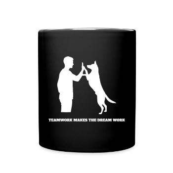 Teamwork makes the Dream Work - Tasse einfarbig - Schwarz - Vorne