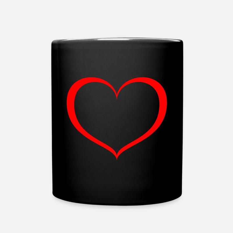 Heart - Full Colour Mug - black