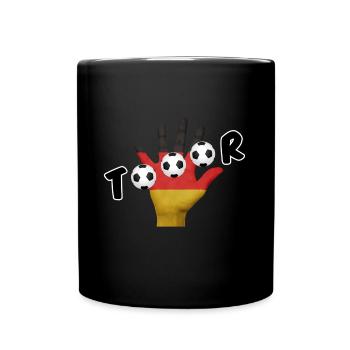 Tor Deutschland Fußball Fan - Tasse einfarbig - Schwarz - Vorne