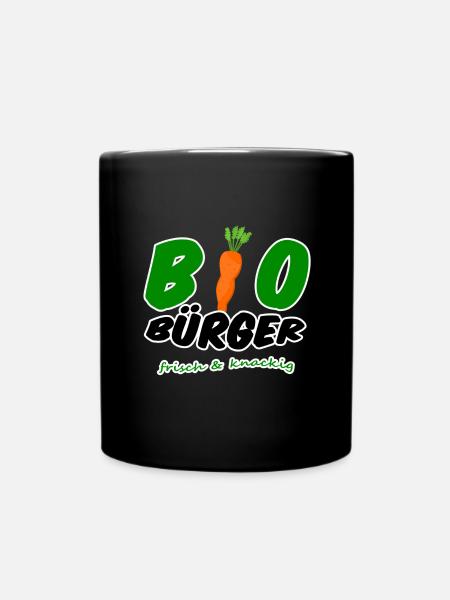 Bio Bürger vegan vegetarisch Spruch Geschenk - Tasse einfarbig - Schwarz
