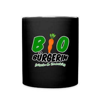 Bio Bürgerin vegan vegetarisch lustig Geschenk - Tasse einfarbig - Schwarz - Vorne