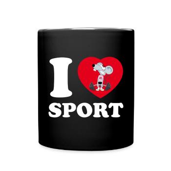 i love sport [white] - Full Colour Mug - black - Front