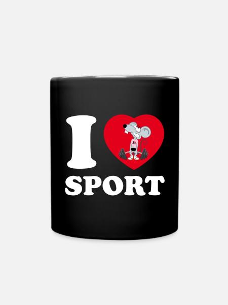 i love sport [white] - Full Colour Mug - black