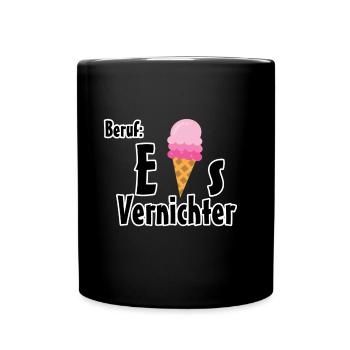Beruf - Eisvernichter Geschenk Eis Sommer - Tasse einfarbig - Schwarz - Vorne