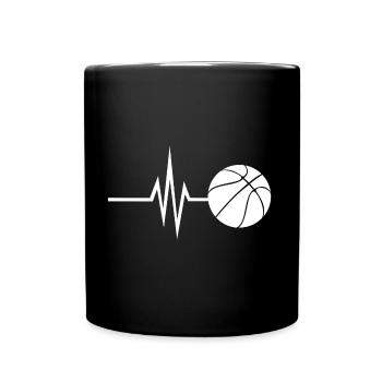 My heart beats for basketball - sports fitness - Full Colour Mug - black - Front