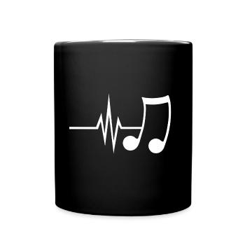 Mon cœur bat pour la musique - audition de la feuille - Mug uni - noir - Devant