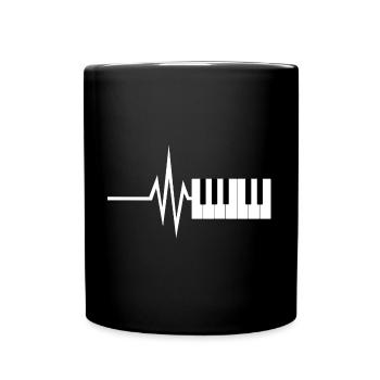 Mein Herz schlägt für Klavier - Musik Noten Tanz - Tasse einfarbig - Schwarz - Vorne