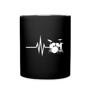 My heart beats for drums - Full Colour Mug - black - Front