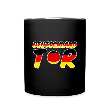 Deutschland Tor Fußball, WM, Sport, Geschenk - Tasse einfarbig - Schwarz - Vorne