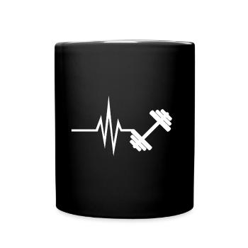 Mon cœur bat pour Fitness - Formation - Mug uni - noir - Devant