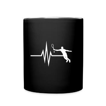Mon coeur bat pour le tennis - balle Sport - Mug uni - noir - Devant