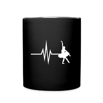 Mein Herz schlägt für Ballett - Ballerina Tanzen - Tasse einfarbig - Schwarz - Vorne