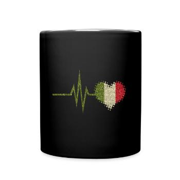 My heart beats for Italy - Italian pasta - Full Colour Mug - black - Front