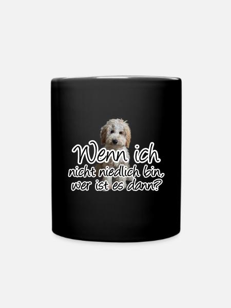 Niedlicher Hund - Tiere, Fun, Sprüche, Geschenk - Tasse einfarbig - Schwarz