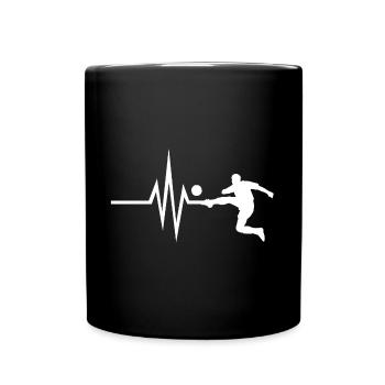 Mon cœur bat pour le football - jeux de sport balle - Mug uni - noir - Devant