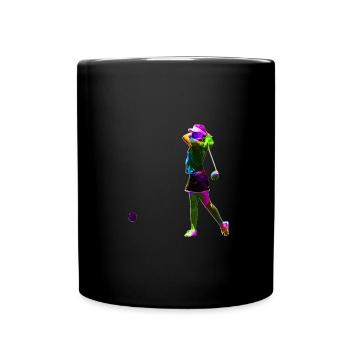 Bunte Golferin - Tasse einfarbig - Schwarz - Vorne