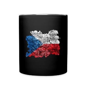 Tschechien Vintage Flagge - Tasse einfarbig - Schwarz - Vorne