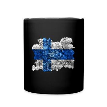 Drapeau de la Finlande Vintage - Mug uni - noir - Devant