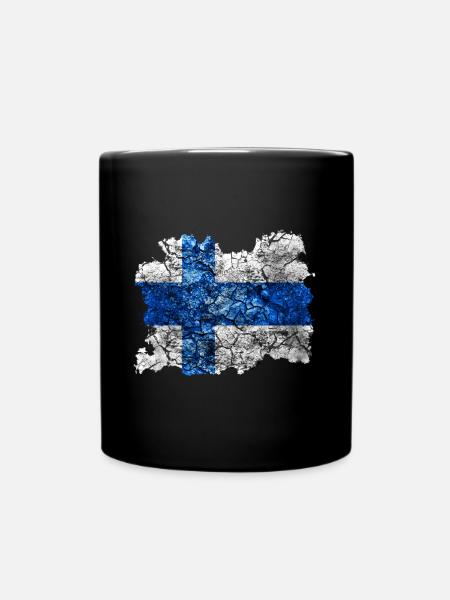 Finnland Vintage Flagge - Tasse einfarbig - Schwarz