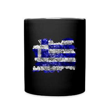 Griechenland Vintage Flagge - Tasse einfarbig - Schwarz - Vorne