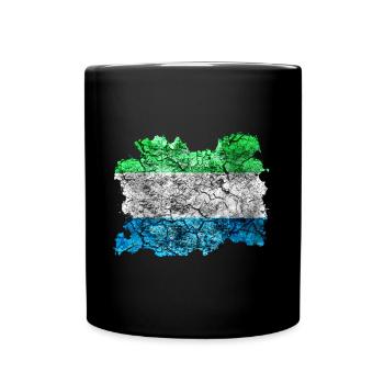 Sierra Leone Vintage Flagge - Tasse einfarbig - Schwarz - Vorne