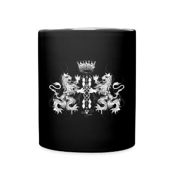 Heraldic coat of arms with lions - Full Colour Mug - black - Front