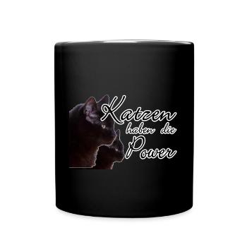 Katzen Katze Tier Haustier Spruch Liebe Geschenk - Tasse einfarbig - Schwarz - Vorne