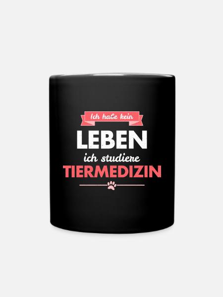 Tierarzt Student Kein Leben Geschenk Studium Uni - Tasse einfarbig - Schwarz