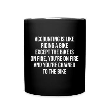 Funny Accounting Riding Un T-shirt Ironic Bike Fire - Mug uni - noir - Devant