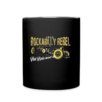 Rockabilly Rebel Design - Tasse einfarbig - Schwarz - Vorne