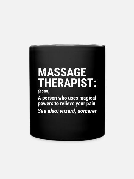 Funny Massage Therapist Definition Therapy T-shirt - Full Colour Mug - black
