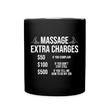 Lustiger Massage-Therapeut-Zusatz lädt T-Shirt auf - Tasse einfarbig - Schwarz - Vorne