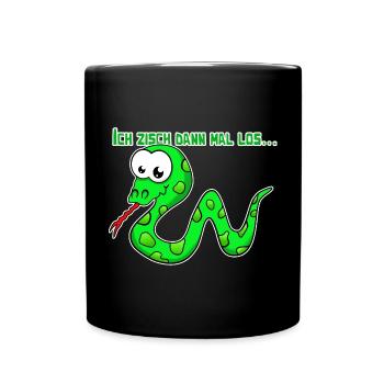 Lustige Schlange Comic Design für Kinder - Tasse einfarbig - Schwarz - Vorne